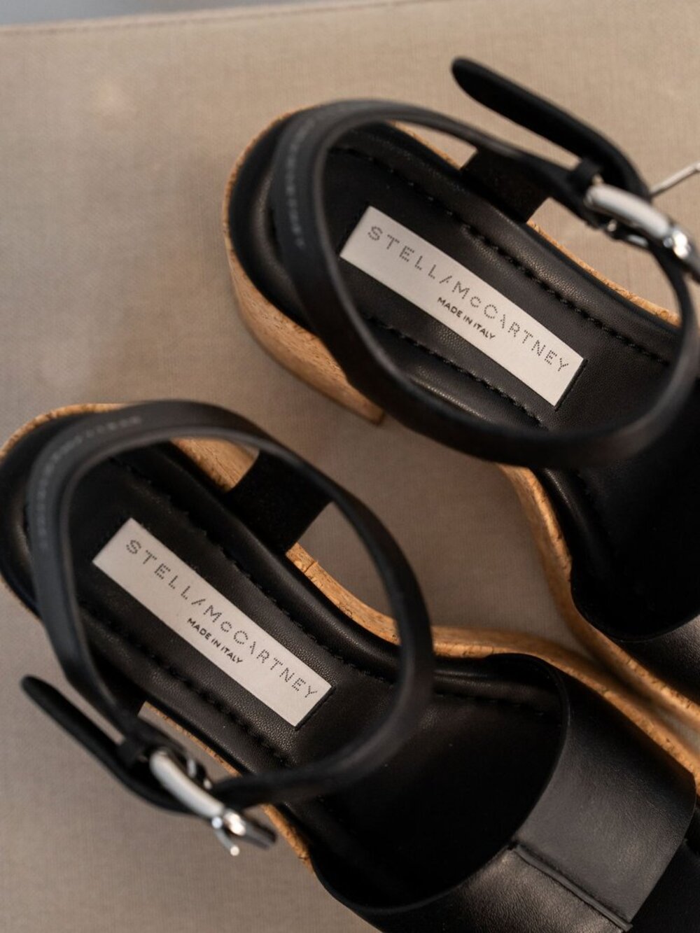 NWT STELLA MCCARTNEY SKYLA BLACK PLATFORM SANDALS - Picture 5 of 6